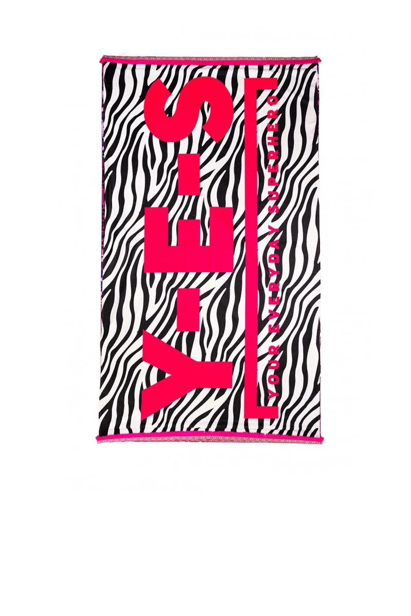Fuchsia/Zebra Beach Towel